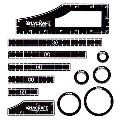 OLYCRAFT 1 Set (12 Stück) Zielpunktmarkierungen Acryllineal Zielmacher Set Runder Zielmarker Gaming Zubehör Messlineal Für Kriegsspiele Für Tabletop Wargames Vorlagen Set 12 Größen von OLYCRAFT