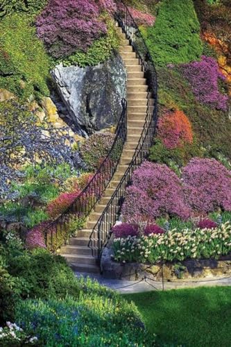 Butchart Garden Stairs, 1000 Piece Wooden Puzzle, Educational Puzzle von OLYMP