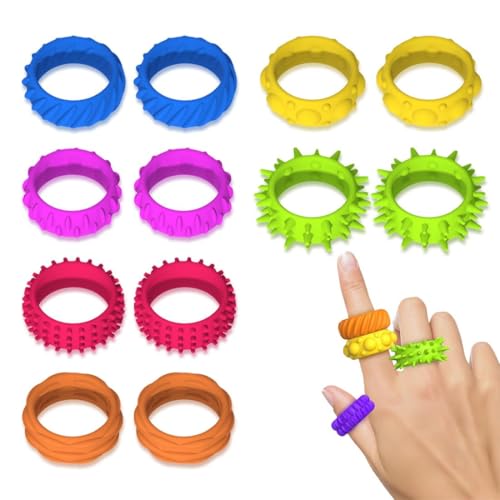 OMJMYY 12 Stück Fidget Ring Toys Anti Stress Ring für Kinder Erwachsene Sensorik Spielzeug Autismus Sensorische Ringe Sensorik Akupressur Spinner für ADHD Anxiety zur Beruhigend Bei Stress Angst OMJMYY 12 Stück Fidget Ring Toys Anti Stress Ring für Kinder Erwachsene Sensorik Spielzeug Autismus Sensorische Ringe Sensorik Akupressur Spinner für ADHD Anxiety zur Beruhigend Bei Stress Angst von OMJMYY