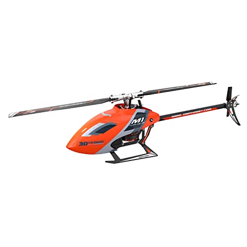 OMPHOBBY M1 EVO RC Helikopter, Mini Hubschrauber Ferngesteuert Erwachsene Outdoor, 6 Kanal Brushless Motor Orange Elektrischer Helicopter, Kann FUTABA Radio Direkt Binden BNF von OMPHOBBY