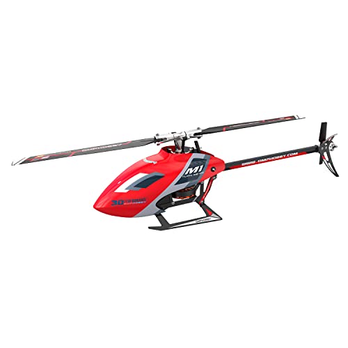 OMPHOBBY M1 EVO RC Helikopter, Mini Hubschrauber Ferngesteuert Erwachsene Outdoor, 6 Kanal Brushless Motor Rot Elektrischer Helicopter, Kann FUTABA Radio Direkt Binden BNF von OMPHOBBY