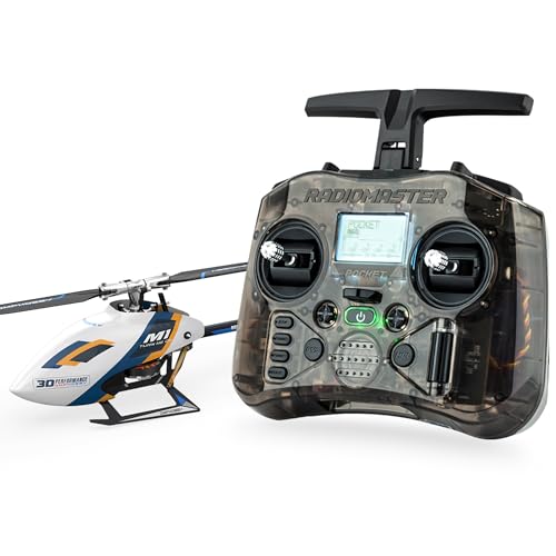 OMPHOBBY M1 EVO RTF Hubschrauber, Dual Brushless Motoren, 6CH Direct-Drive Mini RC Heli für Erwachsene mit Taschenfernbedienung, OMP M1 aufgerüstete Version Bereit zum Fliegen Weiß von OMPHOBBY