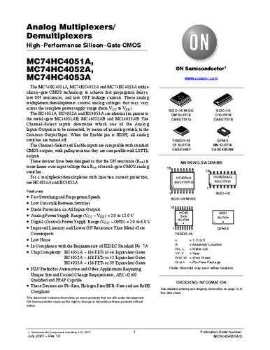 ON Semiconductor MC74HC4051ADR2G SMD von ON Semiconductor