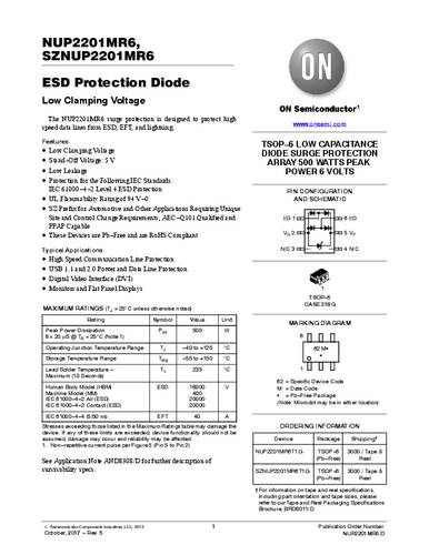 ON Semiconductor TVS-Diode NUP2201MR6T1G TSOP-6 6V Tape on Full reel von ON Semiconductor