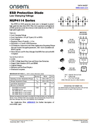 ON Semiconductor TVS-Diode NUP4114HMR6T1G TSOP-6 6.5V Tape on Full reel von ON Semiconductor