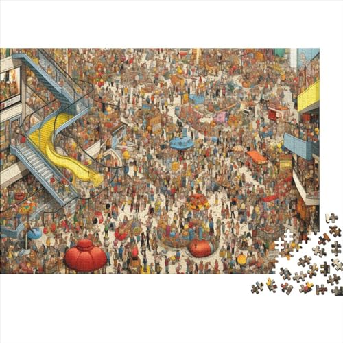 10000 People at Mall Conge 3D-Puzzles 1000 Teile Für Erwachsene Puzzles Für Erwachsene 1000 Teile Puzzle Lernspiele Ungelöstes Puzzle 1000pcs (75x50cm) von ONDIAN