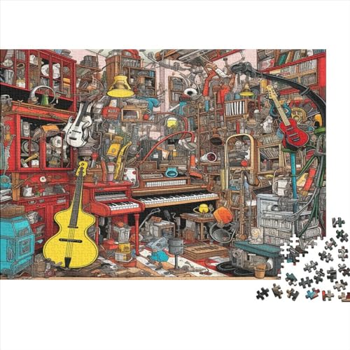 300-teilige Puzzles Für Erwachsene | Musical Instrument Store Theme | Familienspaß-Puzzles 300 Teile Für Erwachsene Geschenke Ungelöstes Puzzle 300pcs (40x28cm) von ONDIAN