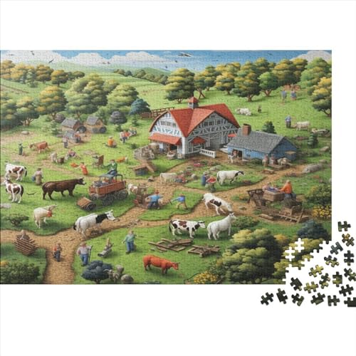 Cows on The Farm Puzzles Für Erwachsene 500 Teile Puzzles Für Erwachsene Puzzles 500 Teile Für Erwachsene Anspruchsvolles Spiel Ungelöstes Puzzle 500pcs (52x38cm) von ONDIAN