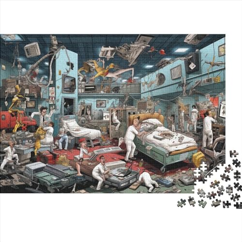 Crazy Emergency Room in Hospital Puzzles 500 Teile Für Erwachsene Puzzles Für Erwachsene 500 Teile Puzzle Lernspiele Ungelöstes Puzzle 500pcs (52x38cm) von ONDIAN