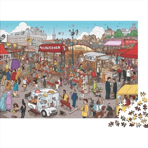 Crowded New York Streets 3D-Puzzles 500 Teile Für Erwachsene Puzzles Für Erwachsene 500 Teile Puzzle Lernspiele Ungelöstes Puzzle 500pcs (52x38cm) von ONDIAN