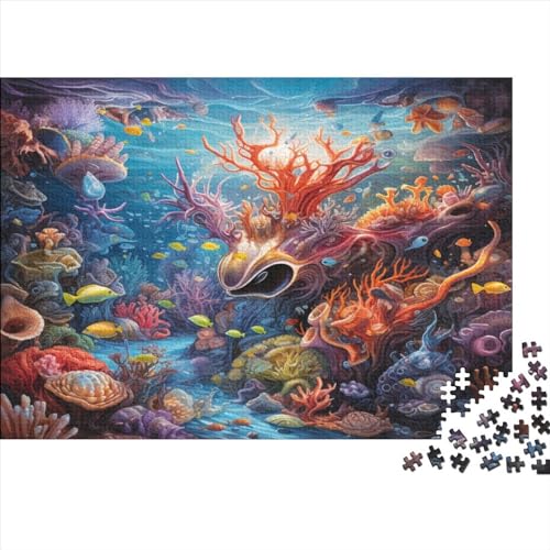 Puzzle mit bunten Meeresschnecken für Erwachsene, 500-teiliges Puzzle für Erwachsene, 500 Teile für Erwachsene, herausforderndes Spiel, ungelöstes Puzzle, 500 Teile (52 x 38 cm) von ONDIAN