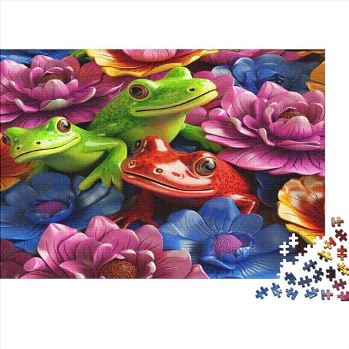 Rotäugige Baumfrösche, Puzzle, 500 Teile für Erwachsene, Puzzle für Erwachsene, 500-teiliges Puzzle, Lernspiele, ungelöstes Puzzle, 500 Teile (52 x 38 cm) von ONDIAN