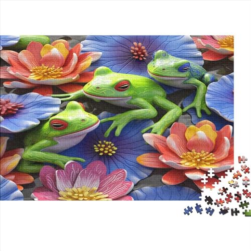 Three Red-Eyed Tree Frogs Puzzles 500 Teile Für Erwachsene Puzzles Für Erwachsene 500 Teile Puzzle Lernspiele Ungelöstes Puzzle 500pcs (52x38cm) von ONDIAN