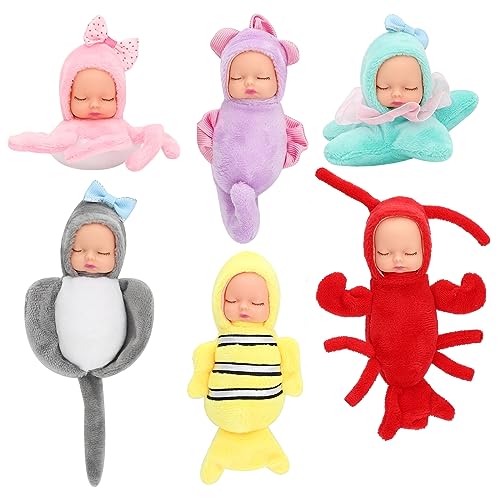 ONEST 6 Sets 10,2 cm große Puppen, niedliche Babypuppen, 6 Sets handgefertigte Puppenkleidung von ONEST