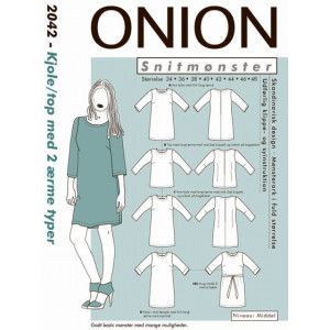 ONION Nähmuster 2042 Kleid/Top mit 2 Ärmeltypen Größe 34-48 von ONION