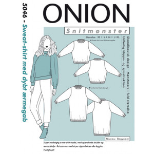 ONION Nähmuster 5046 Sweatshirt mit weiten Ärmeln Größe XS-XL von ONION