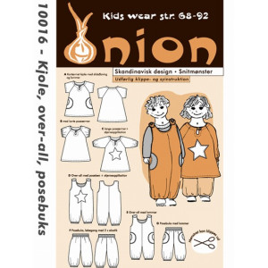 ONION Schnittmuster Kids 10016 Kleid, Latzhose & Pumphose Gr. 68-92/6- von ONION