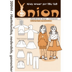 ONION Schnittmuster Kids 20044 Kapuzentunika, Röcke & Leggings Gr. 104 von ONION