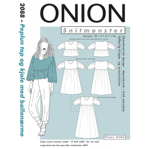 ONION Schnittmjuster 2088 Peplum Top und Kleid Größen XS-XL von ONION