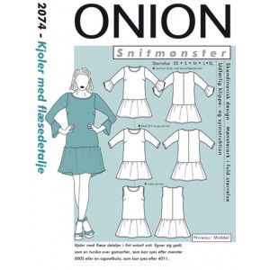 ONION Schnittmuster 2074 Kleid mit Rüschendetail Größe. XS-XL von ONION