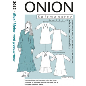 ONION Schnittmuster 2082 Maxikleider mit Erbsenärmel Größe. XS-XL von ONION