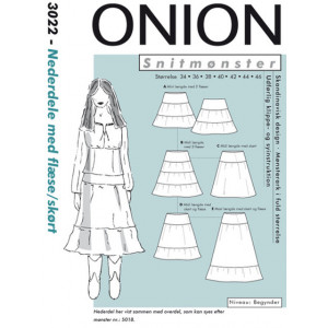 ONION Snitmønster 3022 Nederdel med Glæse/Skørt Str. 34-46 von ONION