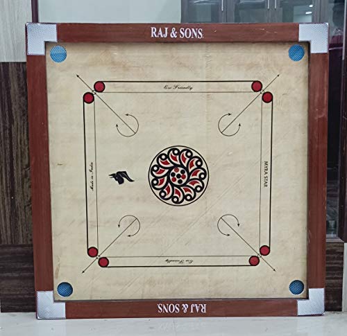 ONLINE SHOPPERS DELIGHT LTD Champion Bulldog Ply Wood Carrom Brettspiel mit Münze & Schlägel, zugelassenes Brett für internationales Carrom World Spiel von ONLINE SHOPPERS DELIGHT LTD