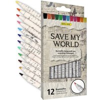 ONLINE 07920 Buntstifte Save My World 12 Farben/Kartonetui von ONLINE