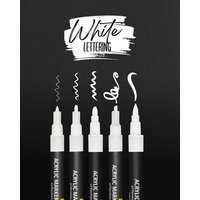 ONLINE 18511 White Lettering Set - Fineliner und Brushpen 5er Set im Kartonetui von ONLINE