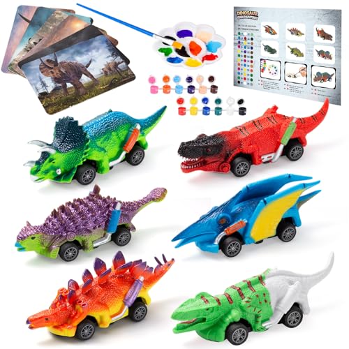 ONLYFUN Bastelset Kinder ab 3 4 5 6 Jahren, Dinosaurier Spielzeug, Spielzeug ab 3 4 5 6 7 Jahren Junge, Spielzeugauto, Geschenk für Jungen 4 5 6 7 Jahre, Kindergeschenke, Malset für Kinder von ONLYFUN