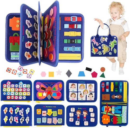 ONLYFUN Montessori 1 2 3 4 Jahre, Busy Board, Babyspielzeug 1-4 Jahre, Kindergeschenke 1 2 3 4 Jahre, Kinderspielzeug 1-3 Jahre, Babyspiele 1 Jahr, Babygeschenke 1 2 3 Jahre von ONLYFUN