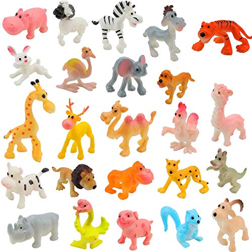 OOTSR 24 Stücke Mini Kunststoff Nutztiere und Wilde Dschungeltiere Spielzeugfiguren für Kinder Lernen Pädagogisches Spielset Party Favors Badespielzeug Goody Bag Füllstoffe für Kinder von OOTSR