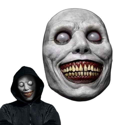 OPAHUTER Halloween Gruselige Maske, Lächelnde Dämonen Maske, Realistische Horror Böse Gesicht Maske, Böses Dämonen Grusel Maske, Halloween Kostüm Requisiten für Halloween und Kostümparty von OPAHUTER