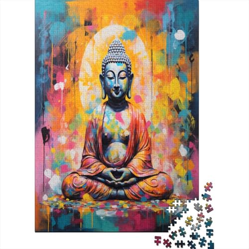 Buddha Statue Puzzle 1000 Teile,Puzzle Für Erwachsene, Impossible Puzzle,Puzzle Farbenfrohes Legespiel,GesKükenlichkeitsspiel Für Die Ganze Familie Puzzel 1000pcs (75x50cm) von OPANZYYDE