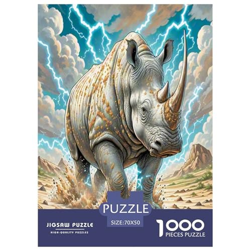 Weiße Nashörner Puzzles 1000 Teile Schwer Puzzle Spielzeug Lernspiel Impossible Herausforderungsspielzeug Für Erwachsene Und Kinder Ab 14 Jahren 70x50cm/1000pcs Weiße Nashörner Puzzles 1000 Teile Schwer Puzzle Spielzeug Lernspiel Impossible Herausforderungsspielzeug Für Erwachsene Und Kinder Ab 14 Jahren 70x50cm/1000pcs von OPANZYYDE