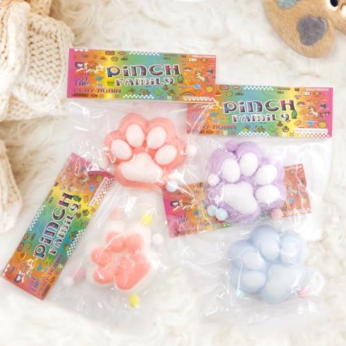 4 Stück Cat Squishy Squeeze Spielzeug, Cat Claws Squishy mit Bällen Lustig, Kawaii Flauschige Sensorische Spielzeug, Anti Stress Spielzeug, zum Konzentrieren, Angst Relief von OPEIXSAYKOC