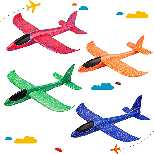 OPEIXSAYKOC 4 Stück Schaumflugzeug, Flugzeug Spielzeug, Flugzeug Styropor, Flugzeug zum Werfen, Styropor Flieger Gleiter, Werfen Fliegen Modell für Kinder von OPEIXSAYKOC