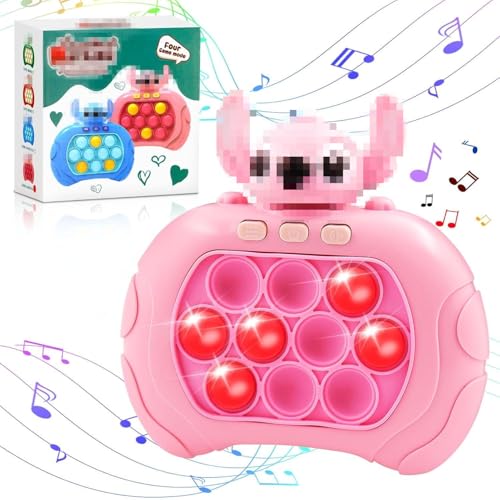 Quick Push Pop-It,Pop It Fidget Spielzeug,Puzzle Pop-It Spiel, Dekompressionsdurchbruch-Puzzle-Spielmaschine,Early Development Toy,Pop-It Pro Light Up Game - Rosa von OPEIXSAYKOC