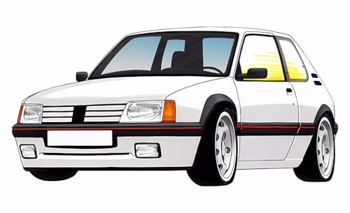 - Dekorative Innenbodenmatte 73,5 x 44 cm, Automobilsammlung, kompatibel mit Peugeot 205 GTI – OV7 von OPO 10