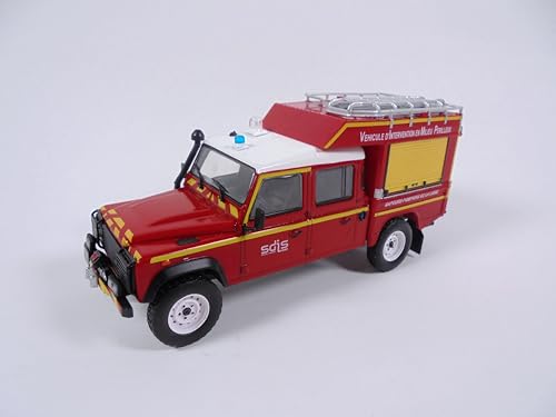 OPO 10 - Feuerwehrauto 1/43 Land Rover Defender 130 Einsatzfahrzeug für gefährliche Umgebungen (GRIMP) - Leichtes Feuerwehrfahrzeug Hachette CPL03 von OPO 10