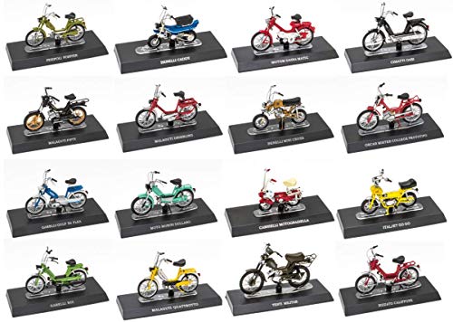 OPO 10 - Lot von 16 italienischen Mopeds und Mopeds, Maßstab 1/18 (auf Sockel 17cm lang) von OPO 10