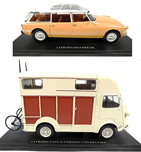 OPO 10 - Lot von 2 Autos kompatibel mit Citroen ID 19 Break + Typ H Van Heuliez Hy/Hachette Kollektion 1/24 (CIT02 + 03) von OPO 10