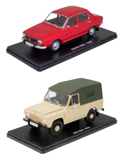 OPO 10 - Lot von 2 Miniaturautos im Maßstab 1:24 aus Osteuropa: Dacia 1300 + ARO 240 / ELC901+902 von OPO 10