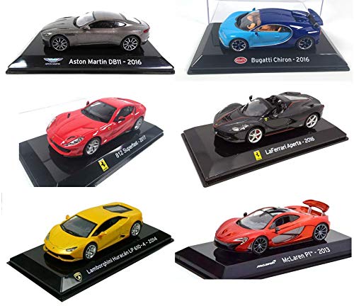 OPO 10 - Lot von 6 Autos 1/43 Kompatibel mit Ferrari + Lamborghini + Aston Martin + McLaren + Bugatti (SC1 + 2 + 3 + 4 + 5 + 6) von OPO 10