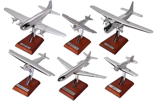OPO 10 - Lot von 6 sammelbaren Miniaturflugzeugen aus Silberchrom im Maßstab 1:200: Siehe Fotos / SPL01 von OPO 10