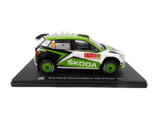 OPO 10 - Miniaturauto im Maßstab 1/24, kompatibel mit Skoda Fabia R5 ROVANPERA - Rally de Portugal 2019 - RVQ10 von OPO 10