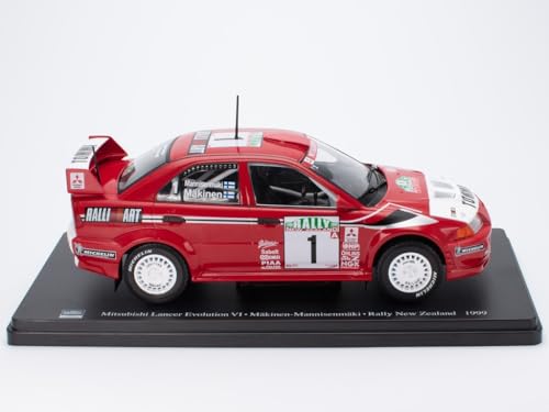 OPO 10 - Modellauto im Maßstab 1:24, kompatibel mit Mitsubishi Lancer Evolution VI – Mäkinen-Mannisenmäki – Rallye Neuseeland 1999 – WRC514 von OPO 10