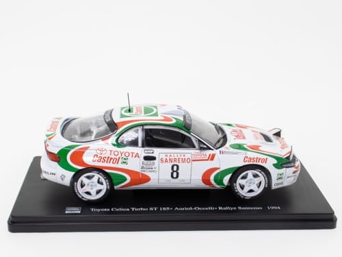 OPO 10 - Modellauto im Maßstab 1:24, kompatibel mit Toyota Celica Turbo ST 185 – Auriol-Occelli – Rallye Sanremo 1994 – WRC505 von OPO 10