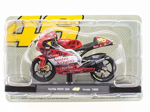 OPO 10 - Motorrad 1/18 von "The Doctor Valentino Rossi #46, Reproduktion kompatibel mit Aprilia RSW 250 - Imola 1999 - VR026 von OPO 10