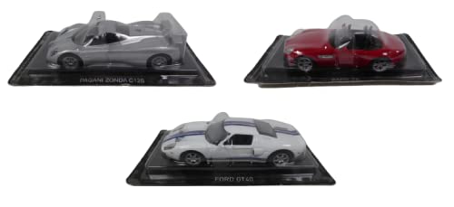 OPO 10 - Set von 3 Autos 1/43 kompatibel mit Ford GT40 + BMW Z8 + Pagani Zonda von OPO 10